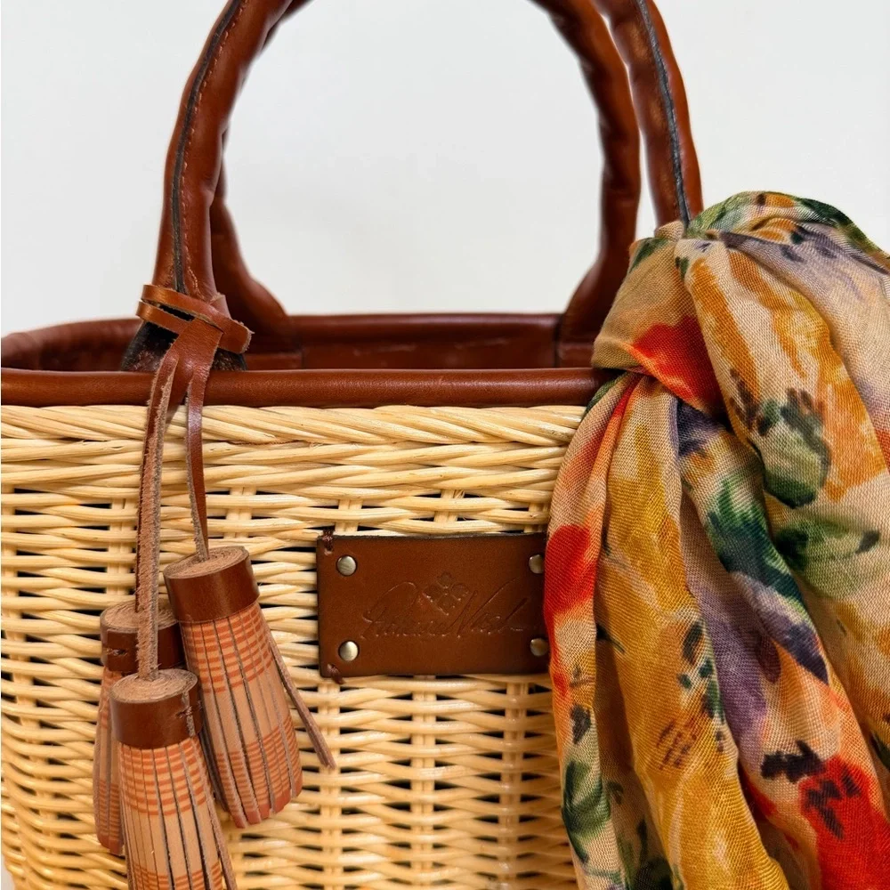 Patricia Nash Tan and Brown Woven Crossbody Bag - Picture 2 of 7